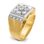 IBGoodman 14k Two Tone 1 1/2 carat Lab Grown Diamond VS/SI+ G+ Complete Men's Polished and Satin Cluster Ring - Image 6