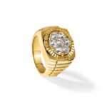 IBGoodman 14k 2 carat Lab Grown Diamond VS/SI+ G+ Complete Ribbed Men's Cluster Ring - Image 7