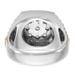 IBGoodman 14k Two Tone 1 carat Lab Grown Diamond VS/SI+ G+ Complete Men's Polished and Satin Cluster Ring - Image 5