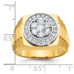 IBGoodman 14k Two-tone Men's Polished Satin and Textured 1 Carat AA Quality Diamond Ring - Image 3