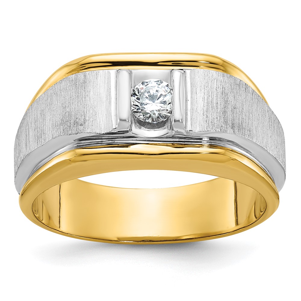 B58379-4YWAA.jpg 14k Two-tone IBGoodman Men's Polished and Satin Diamond Ring Mounting - Image 1