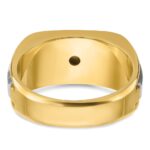 10k Two-tone IBGoodman Men's Polished and Satin Diamond Complete Ring - Image 5