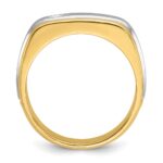 14k Two-tone IBGoodman Men's Polished and Satin 1/4 carat Diamond Complete Ring - Image 2