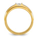 14k Two-tone IBGoodman Men's Polished and Satin 1/4 carat Diamond Complete Ring - Image 2