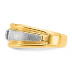 14k Two-tone IBGoodman Men's Polished and Satin 1/4 carat Diamond Complete Ring - Image 5