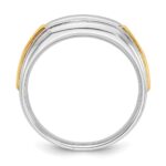 IBGoodman 14k Two-tone Men's Polished and Grooved 5-Stone Ring Mounting - Image 2