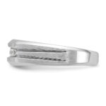 IBGoodman 14k White Gold Polished Satin and Grooved Five Stone Men's Ring Mounting - Image 6