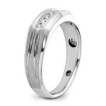 IBGoodman 14k White Gold 1/4 carat Lab Grown Diamond VS/SI+ G+ Complete Polished Satin and Grooved Five Stone Men's Ring - Image 6