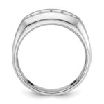 IBGoodman 14k White Gold Men's Polished and Brushed 5-Stone 1/2 Carat AA Quality Diamond Ring - Image 2