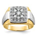 10k Two-tone IBGoodman Men's Polished and Satin Ring Mounting
