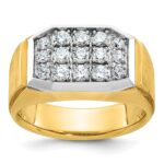 10k IBGoodman Men's Polished and Satin Cluster Ring Mounting