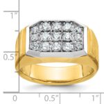 10k IBGoodman Men's Polished and Satin Cluster Ring Mounting - Image 2