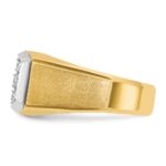 IBGoodman 14k with White Rhodium Men's Polished and Satin 1 Carat AA Quality Diamond Cluster Ring - Image 5