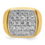 IBGoodman 10k Two-tone Men's Polished and Satin 1 5/8 Carat A Quality Diamond Cluster Ring - Image 6