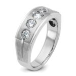14k White Gold IBGoodman Men's Polished and Satin 1 carat Diamond Complete Ring - Image 8