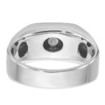 14k White Gold IBGoodman Men's Polished and Satin Diamond Ring Mounting - Image 5