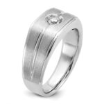 14k White Gold IBGoodman Men's Polished and Satin 1/5 carat Diamond Complete Ring - Image 8