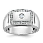 IBGoodman 14k White Gold 1/2 carat Lab Grown Diamond VS/SI+ G+ Complete Cut-Out Men's Ring