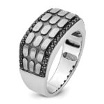 IBGoodman 14k White Gold Men's Polished Satin and Cobblestone Textured Ring Mounting - Image 8