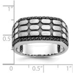 IBGoodman 14k White Gold Men's Polished Satin and Cobblestone Textured Ring Mounting - Image 3