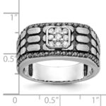 IBGoodman 14k White Gold Men's Polished Satin and Cobblestone Textured Ring Mounting - Image 3