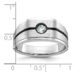 10k IBGoodman Men's w/Black Rhodium Satin Diamond Complete Ring - Image 3