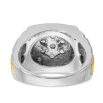 IBGoodman 14k Two-Tone 1 carat Lab Grown Diamond VS/SI+ G+ Complete Ribbed Men's Cluster Ring - Image 5