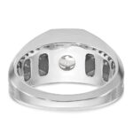 IBGoodman 14k White Gold 1 1/5 carat Lab Grown Diamond VS/SI+ G+ Complete Polished and Satin Men's Ring - Image 5