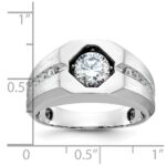 14k White Gold IBGoodman Men's Polished and Satin Diamond Ring Mounting - Image 3