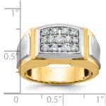 IBGoodman 10k Men's Polished and Satin Cluster Ring Mounting - Image 3