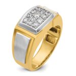IBGoodman 14k with White Rhodium 1/2 carat Lab Grown Diamond VS/SI+ G+ Complete Polished and Satin Cluster Ring - Image 6