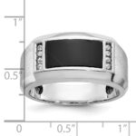 14k White Gold IBGoodman Men's Satin Onyx and Diamond Ring Mounting - Image 2