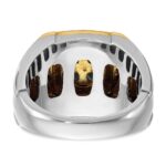 IBGoodman 14k Two-tone Men's Polished 3/4 Carat AA Quality Black and White Diamond Square Cluster Ring - Image 7