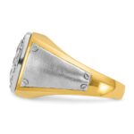 IBGoodman 10k Two-tone Men's Polished and Satin 1 Carat A Quality Diamond Square Cluster Ring - Image 5