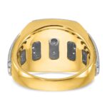 IBGoodman 10k Two-tone Men's Polished and Satin 1 Carat A Quality Diamond Square Cluster Ring - Image 7
