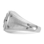 IBGoodman 14k White Gold with Black Rhodium Men's Polished and Satin 5/8 Carat Black and White Diamond Ring - Image 5