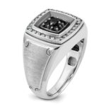 14k White Gold IBGoodman Men's Polished and Satin Ring Mounting - Image 8