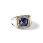 IBGoodman 10k Two-tone Men's Polished Gemstone and Diamond Ring Mounting - Image 4