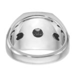 IBGoodman 14k White and Rose Gold with Black Rhodium Men's Polished and Satin 1/3 Carat AA Quality Diamond Ring - Image 7