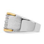 IBGoodman 14k Two Tone 2 carat Lab Grown Diamond VS/SI+ G+ Princess Complete Polished and Satin Two Row Men's Ring - Image 5