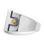 IBGoodman 14k Two-tone with Black Rhodium Men's Polished and Grooved 5-Row 1 3/4 Carat AA Quality Diamond Cluster Ring - Image 5