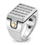 IBGoodman 14k Two-tone Men's Polished and Grooved 5-Row Cluster Ring Mounting - Image 8
