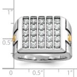 IBGoodman 14k Two-tone Men's Polished and Grooved 5-Row Cluster Ring Mounting - Image 3