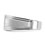 14k White Gold IBGoodman Men's Polished and Satin Diamond Ring Mounting - Image 3