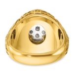 IBGoodman 14k Two-tone Men's Polished and Textured Oval Cluster Ring Mounting - Image 7