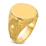 14k IBGoodman 18.5x15.75mm Men's Round Signet Ring - Image 8