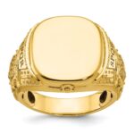 14k IBGoodman 16.5x14.8mm Men's Cushion Signet Ring