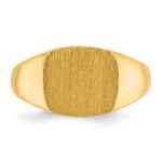 14k IBGoodman 12x12mm Men's Satin Top Cushion Signet Ring - Image 4