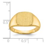14k IBGoodman 12x12mm Men's Satin Top Cushion Signet Ring - Image 7
