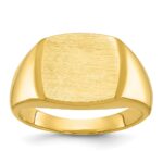 14k IBGoodman 14x14mm Men's Cushion Signet Ring